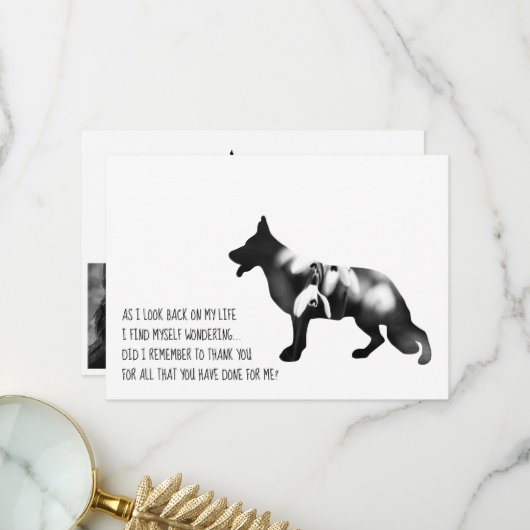 Deutscher Schäferhund Schwarz Dankeskarte (Vorderseite/Rückseite Beispiel)