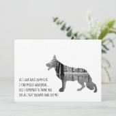 Deutscher Schäferhund Schwarz Dankeskarte (Stehend Vorderseite)