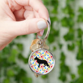 Deutscher Schäferhund schwarz Schlüsselanhänger (Hand)