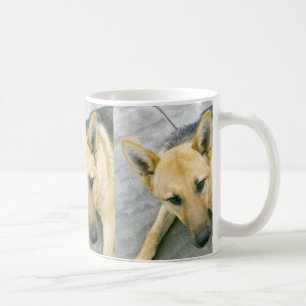 deutscher-schäferhund-schwarz und creme kaffeetasse