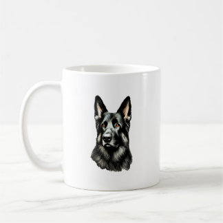 Deutscher Schäferhund Schwarz und Tan Kaffeetasse
