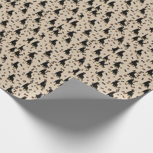 Deutscher Schäferhund, schwarze Bandana Gepäckaufb Geschenkpapier (Ecke)