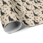 Deutscher Schäferhund, schwarze Bandana Gepäckaufb Geschenkpapier (Rolleneckpunkt)