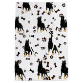 Deutscher Schäferhund, schwarze Bandana Gepäckaufb Mittlere Geschenktüte (Rückseite)