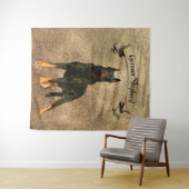 Deutscher Schäferhund, schwarze Bandana Gepäckaufb Wandteppich (Beispiel (Horizontal))