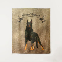 Deutscher Schäferhund, schwarze Bandana Gepäckaufb