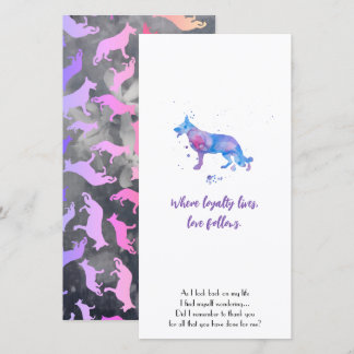 Deutscher Schäferhund schwarze Silhouette Dankeskarte