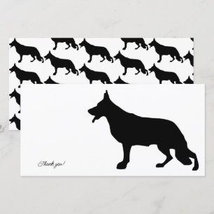 Deutscher Schäferhund schwarze Silhouette Dankeskarte