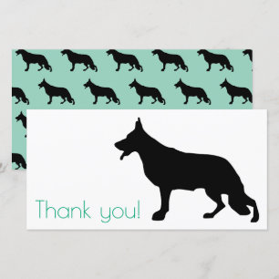 Deutscher Schäferhund schwarze Silhouette Dankeskarte