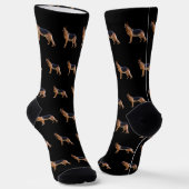 Deutscher Schäferhund schwarzer Hintergrund Socken (Gewinkelt)