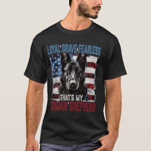 Deutscher Schäferhund Schwarzer Hund Papa Patrioti T-Shirt