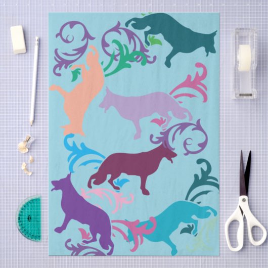 Deutscher Schäferhund Seidenpapier (Handwerk)
