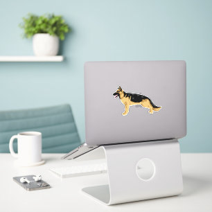 Deutscher Schäferhund Seitenillustration Aufkleber