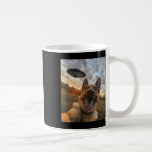 Deutscher Schäferhund Selfie mit Ufos Außerirdisch Kaffeetasse
