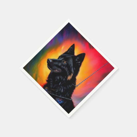 Deutscher Schäferhund Serviette (Ecke)