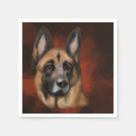 DEUTSCHER SCHÄFERHUND SERVIETTE (Vorderseite)