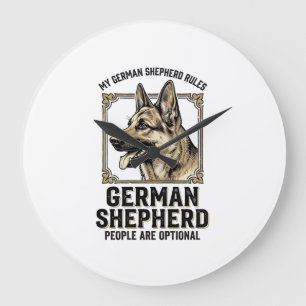 Deutscher Schäferhund-Shirt für Hunde-Liebhaber Vi Große Wanduhr