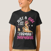 Deutscher Schäferhund-Shirt für Mädchen Frauen Deu T-Shirt (Vorderseite)