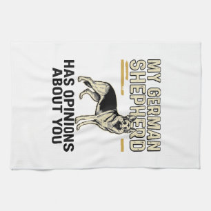 Deutscher Schäferhund-Shirt Lustige Vintage-Prägun Geschirrtuch