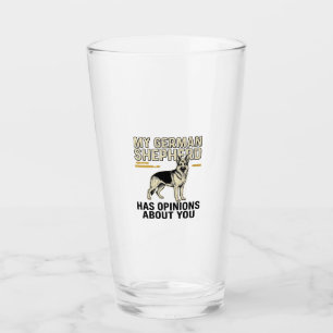 Deutscher Schäferhund-Shirt Lustige Vintage-Prägun Glas