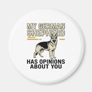 Deutscher Schäferhund-Shirt Lustige Vintage-Prägun Magnet