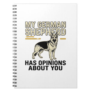 Deutscher Schäferhund-Shirt Lustige Vintage-Prägun Notizblock