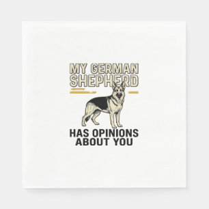 Deutscher Schäferhund-Shirt Lustige Vintage-Prägun Serviette