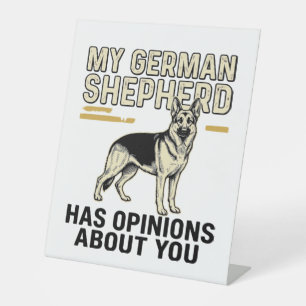 Deutscher Schäferhund-Shirt Lustige Vintage-Prägun Sockelschild
