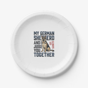 Deutscher Schäferhund-Shirt Lustiger Hundeliebhabe Pappteller