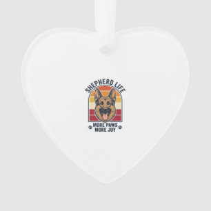 Deutscher Schäferhund-Shirt Retro-Gravur Hunde-Lie Ornament