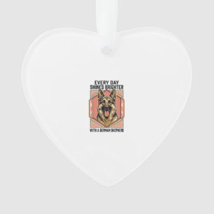 Deutscher Schäferhund-Shirt Vintage Gravur Hunde L Ornament