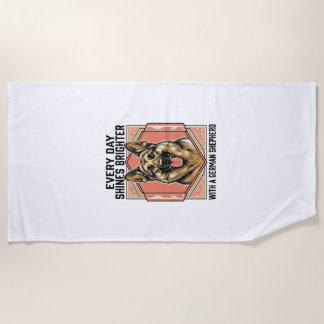 Deutscher Schäferhund-Shirt Vintage Gravur Hunde L Strandtuch