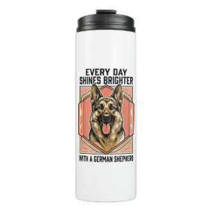 Deutscher Schäferhund-Shirt Vintage Gravur Hunde L Thermosbecher