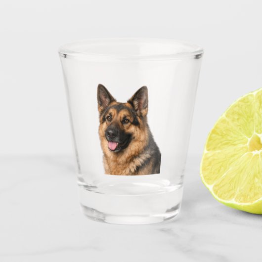 Deutscher Schäferhund-Shotglas Schnapsglas (Vorderseite)