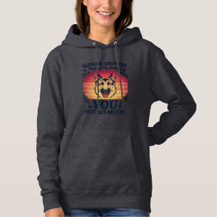 Deutscher Schäferhund Sie Hund Retro Sonnenunterga Hoodie