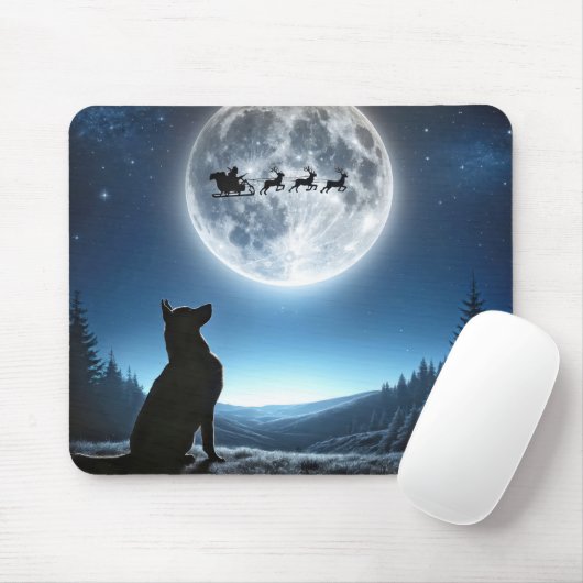 Deutscher Schäferhund sieht Santa zu Mousepad (Mit Mouse)