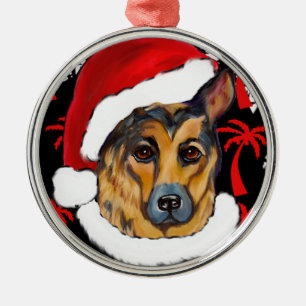DEUTSCHER SCHÄFERHUND SILBERNES ORNAMENT