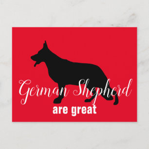 Deutscher Schäferhund Silhouette Postkarte