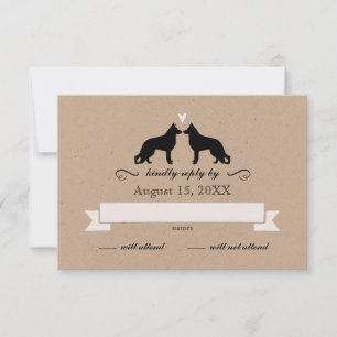 Deutscher Schäferhund Silhouetten Hochzeit RSVP An Karte