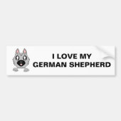 Deutscher Schäferhund Silver and Black Peeking Car Autoaufkleber (Vorne)