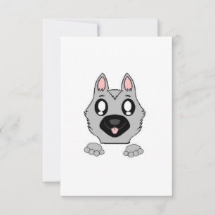 Deutscher Schäferhund Silver and Black Peeking Car Dankeskarte