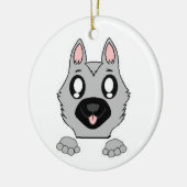 Deutscher Schäferhund Silver and Black Peeking Car Keramik Ornament (Links)