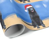 Deutscher Schäferhund sitzt auf der Weihnachtsmann Geschenkpapier (Rolleneckpunkt)