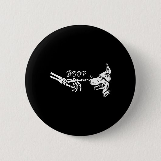 Deutscher Schäferhund Skeleton Hand Boop Halloween Button (Vorderseite)