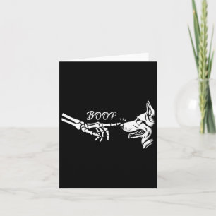 Deutscher Schäferhund Skeleton Hand Boop Halloween Karte
