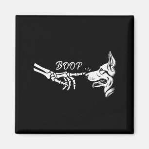 Deutscher Schäferhund Skelett Hand Boop Halloween Magnet