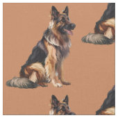 Deutscher Schäferhund Spaß Tier Kunst Stoff (Nahaufnahme)
