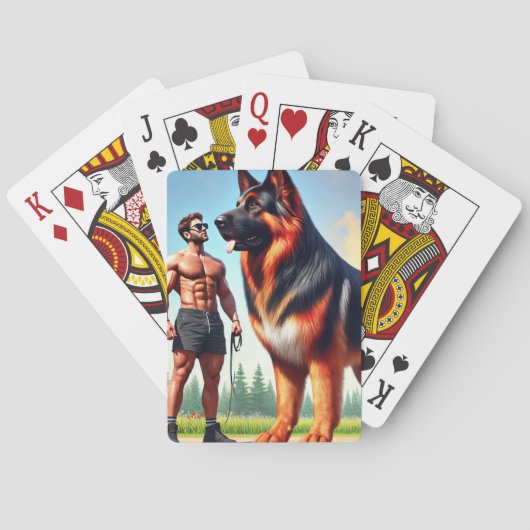 Deutscher Schäferhund Spielkarten (Rückseite)