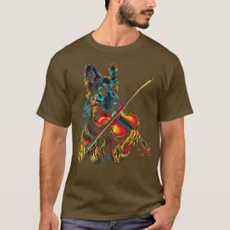 Deutscher Schäferhund spielt Geige T-Shirt