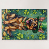 Deutscher Schäferhund St. Patrick’s Day Glückliche Puzzle (Horizontal)